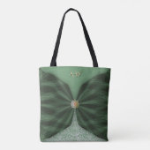 Monogrammed Botanical GreenJewel Textile Illusion  Tote Bag (Achterkant)