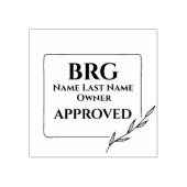 Monogrammed botanische omhulde eigenaar goedgekeur rubberstempel (Afrduk)