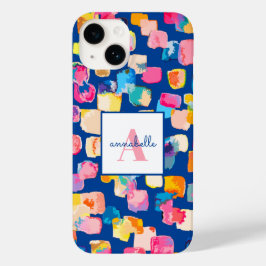 Monogrammed Bright Abstracte naam Case-Mate iPhone 14 Hoesje