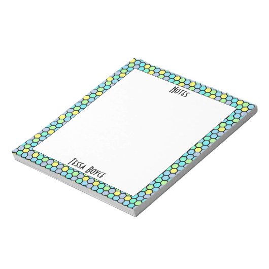 Monogrammed Bright Neon Colorful Pattern Modern Notitieblok (Linkerzijde)