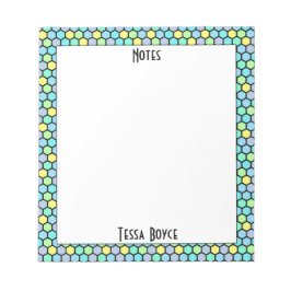 Monogrammed Bright Neon Colorful Pattern Modern Notitieblok