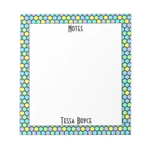 Monogrammed Bright Neon Colorful Pattern Modern Notitieblok