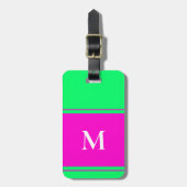 Monogrammed Bright Neon Green Bagagelabel (Voorkant verticaal)