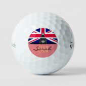 Monogrammed British Flag & United Kingdom/UK Golf Golfballen (Voorkant)