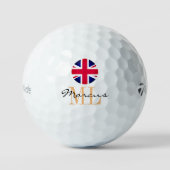 Monogrammed British Flag & United Kingdom/UK Golf Golfballen (Voorkant)