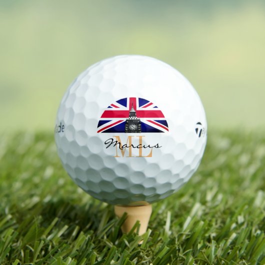 Monogrammed British Flag & United Kingdom/UK Golf Golfballen (Insitu Shirt)