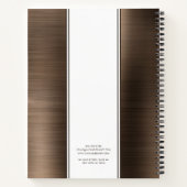 Monogrammed Bronze Brown Brushed Metallic Business Notitieboek (Achterkant)