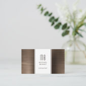 Monogrammed Bronze Brown Metallic Folie Consultant Visitekaartje (Staand voorkant)