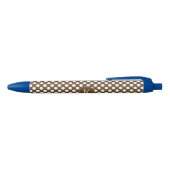 Monogrammed Brown and White Polka Dot Zwarte Inkt Pen (Bovenkant)