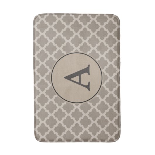 Monogrammed Brown Pattern Bath Mat (Voorkant Verticaal)
