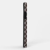 Monogrammed Brown White Moroccan Lattice Pattern Case-Mate iPhone Case (Achterkant/rechts)