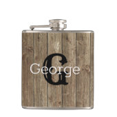 Monogrammed Brown Wood Handsome Modern Heupfles (Voorkant)