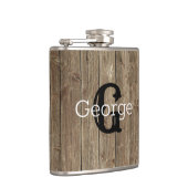 Monogrammed Brown Wood Handsome Modern Heupfles (Rechts)