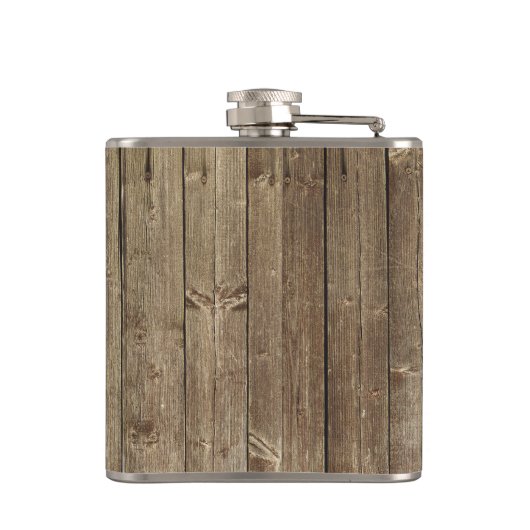 Monogrammed Brown Wood Handsome Modern Heupfles (Achterkant)