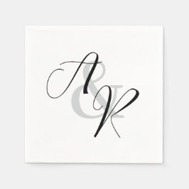 Monogrammed bruid en bruidegom elegante bruiloft servet
