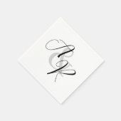 Monogrammed bruid en bruidegom elegante bruiloft servet (Hoek)