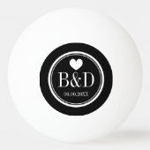 Monogrammed bruiloft gunst pingpongballen (Voorkant)