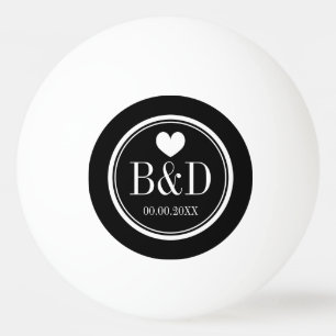Monogrammed bruiloft gunst pingpongballen