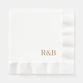 Monogrammed bruiloft receptie cocktail servet
