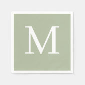 Monogrammed Bruiloft Servet Sage Design (Voorkant)
