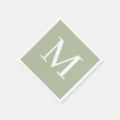 Monogrammed Bruiloft Servet Sage Design (Hoek)
