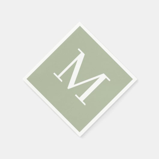 Monogrammed Bruiloft Servet Sage Design (Hoek)