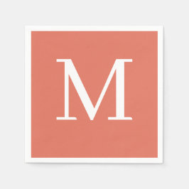 Monogrammed bruiloft servet terracotta ontwerp