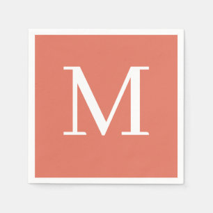 Monogrammed bruiloft servet terracotta ontwerp