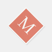 Monogrammed bruiloft servet terracotta ontwerp (Hoek)