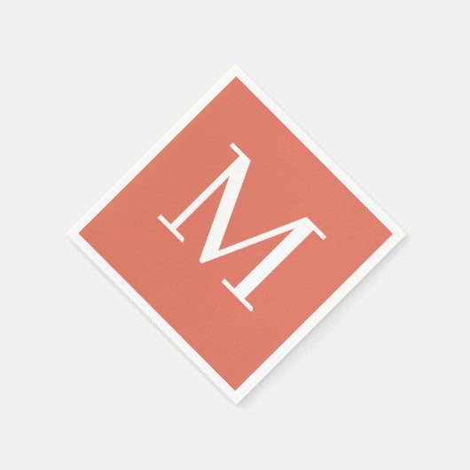 Monogrammed bruiloft servet terracotta ontwerp (Hoek)