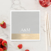 Monogrammed bruiloft speciale datum Faux Gold Chic Servet (Insitu)