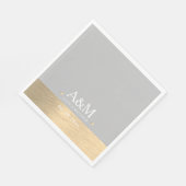 Monogrammed bruiloft speciale datum Faux Gold Chic Servet (Hoek)
