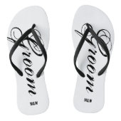 Monogrammed bruiloft teenslippers voor bruid en br (Voetbed)