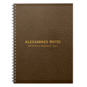 Monogrammed Bruin Bladeren Ruff textuur Notitieboek (Voorkant)