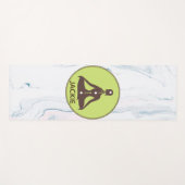 Monogrammed bruin en groen yoga pose silhouet yogamat (Voorkant (horizontaal))