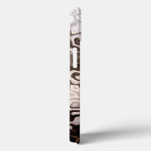 Monogrammed Bruine Grijze Shimmering Snakeskin-eff Case-Mate iPhone Case (Achterkant / Rechts)