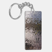Monogrammed Bruine Grijze Shimmering Snakeskin-eff Sleutelhanger (Voorkant Links)