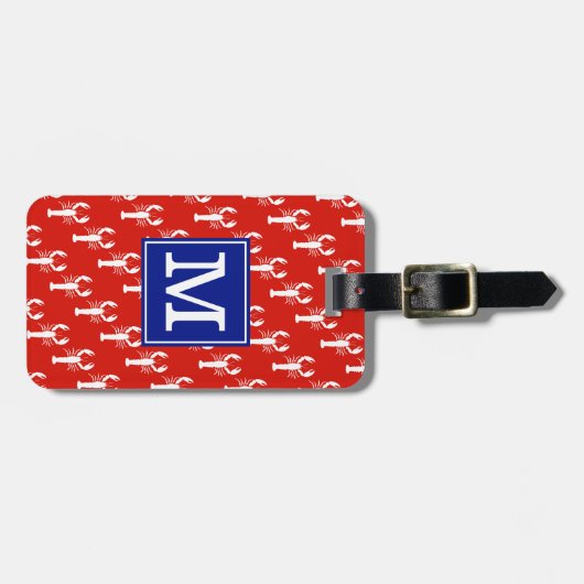 Monogrammed BS Lobsters Red Bagagelabel (Voorkant horizontaal)