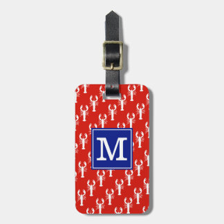 Monogrammed BS Lobsters Red Bagagelabel
