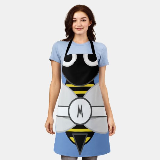 Monogrammed BumbleBee Apron Schort (Gedragen)