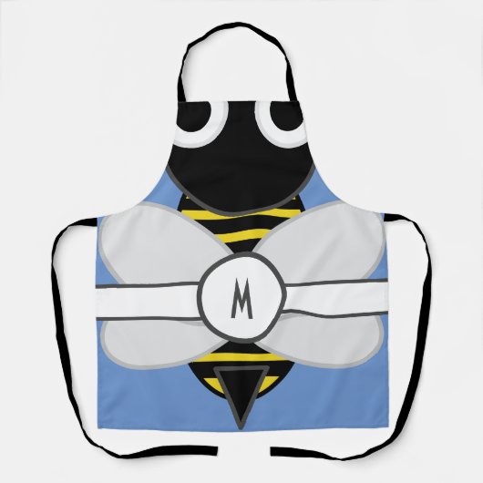 Monogrammed BumbleBee Apron Schort (Voorkant)
