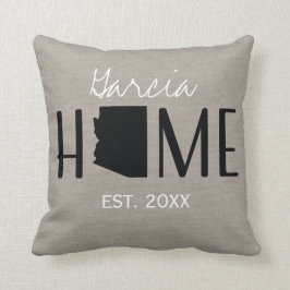 Monogrammed Burlap Home State Arizona | Kussen