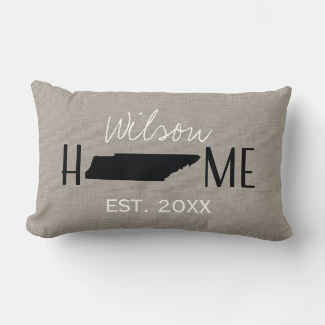 Monogrammed Burlap Home State Tennessee | Kussen (Voorkant)