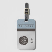 Monogrammed Butterfly Linen look Bagagelabel (Voorkant (verticaal))