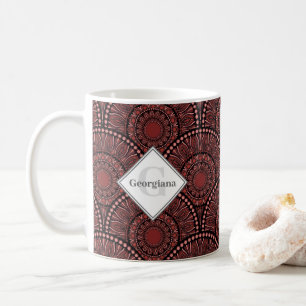 Monogrammed Cabernet koraal wervelpunt Mandala Dec Koffiemok