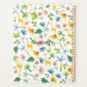 Monogrammed-cadeaus Safari giraffe, dierlijk drukw Planner (Achterkant)