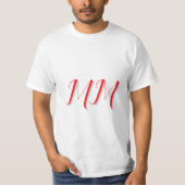 Monogrammed Calligraphy Minimalist Modern Schattig T-shirt (Voorkant)