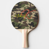 Monogrammed Camo Ping Pong Paddle - Cool Dad Gift Tafeltennisbatje (Achterkant)