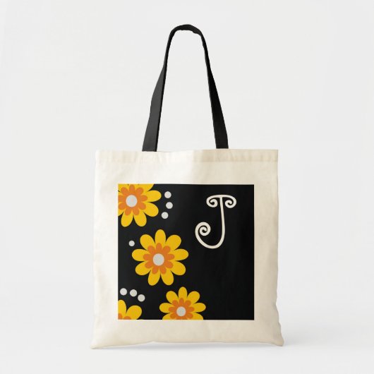 Monogrammed-canvas tassen:Gele bloemen Tote Bag (Voorkant)