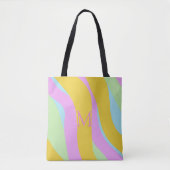 Monogrammed Caribe Geel, Licht Blauw, Roze, Munt Tote Bag (Voorkant)